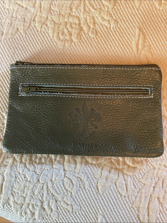 Handbags - Firenze Olive Green Leather Zip Wallet